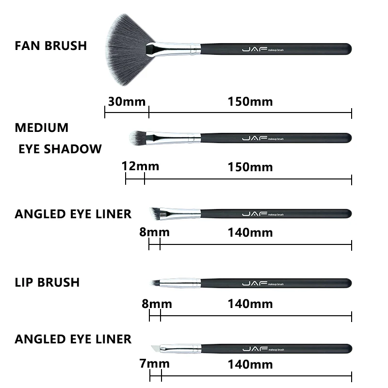 JAF бренд 15 шт. Профессиональные кисти для макияжа, косметические наборы кистей кисти мягкие из синтетического волоса, пудра, румяна, кисть для нанесения основы под макияж для лица макияж