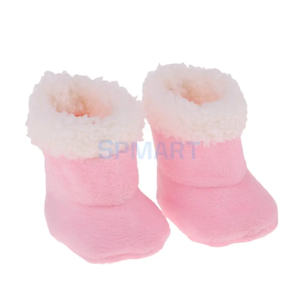 Sharplace Belles Bottes en Peluche Rouge Chaussures pour Poupée Bébé Mellchan 9-11 Pouces Poupée Fille Reborn