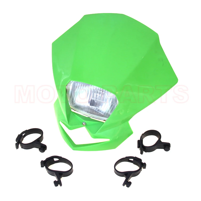 Coupon Chance for  Dirt Bike Moto Blue H4 Headlamp Street Fighter Motorcycle Head Light Headlight for WR 125 250 WRF D