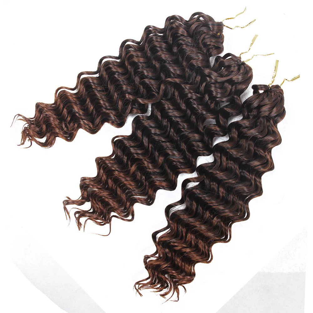 Synthetic Deep Wave Crochet Braiding Hair Extensions 10