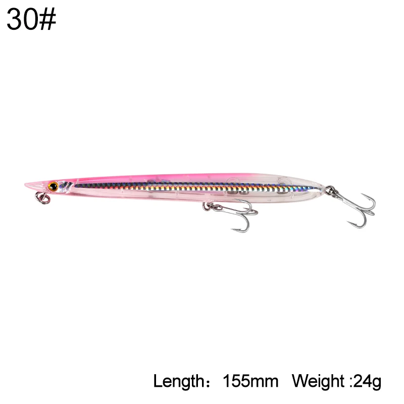 Kingdom Hot Needle Stylo приманка для рыбной ловли, эффективная приманка-карандаш, плавающая и Тонущая, 155 мм, 18 см, прыгающая, garfish sphyraena pesca - Цвет: 7506-24g-30