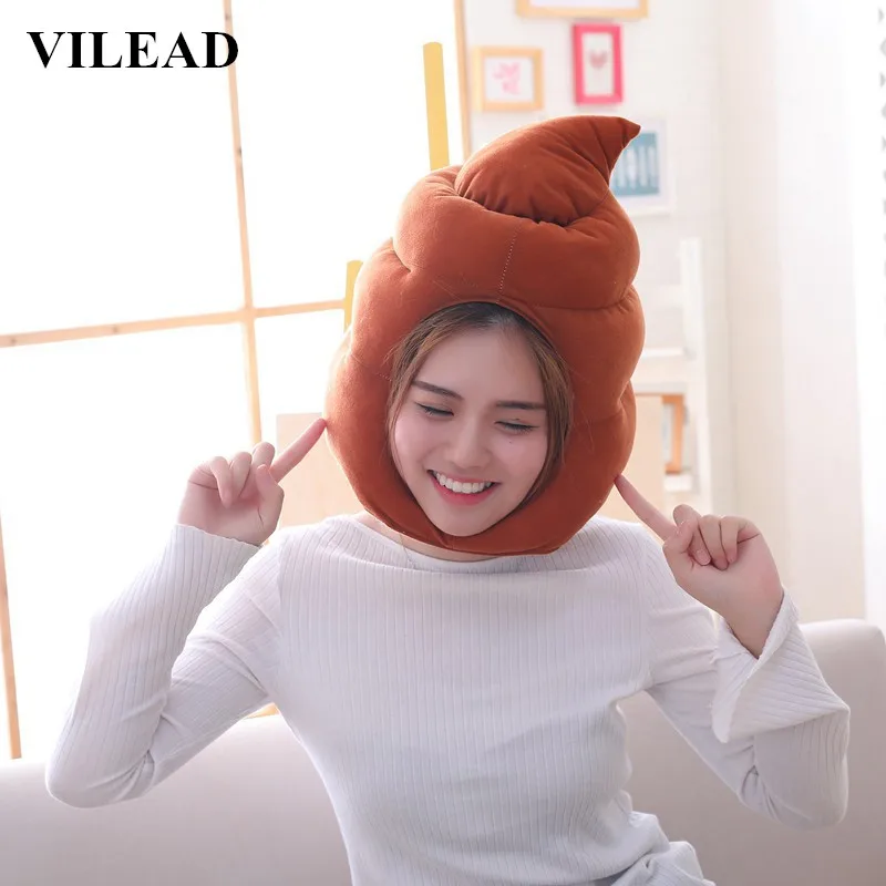 

VILEAD Funny Poop Headgear Pillow Soft Cotton Cushion Stuffed Plush Toy Doll Adult Sleeping Pillow Cartoon Office Hand Rests