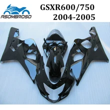 Cheap Fairings bodykit For Suzuki K4 2004 GSXR750 2005 GSXR600 Fairing kits GSXR 750 04 05 glossy black ABS aftermarket parts