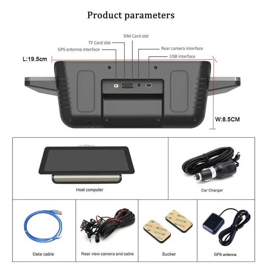 ANSTAR 10 дюймов 4G Android автомобильный видеорегистратор 1080P видеокамера GPS навигация