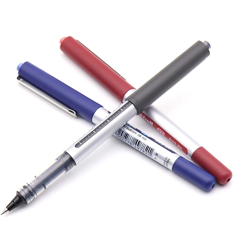 미쓰비시 유니볼 아이 마이크로 Ub-150 젤 잉크 펜, 검정, 파랑, 빨강 필기 용품 2018, 0.5mm, 로트당 6 개