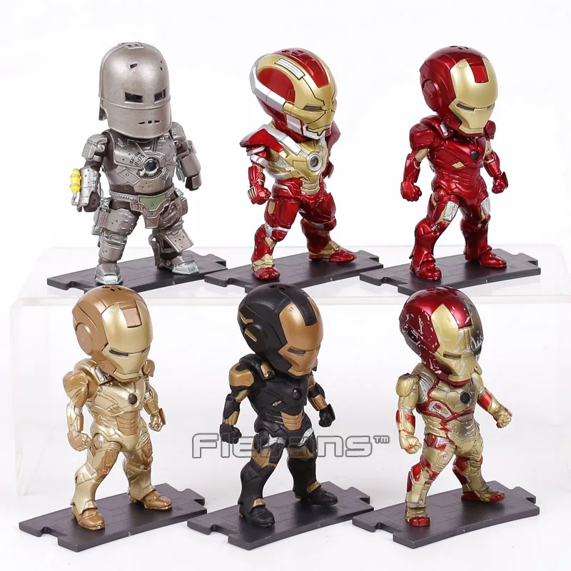 Egg Attack Iron Man Light & Action Function Iron Prtriot MK42 43 22 24 2 PVC Action Figures Collectible Model Toys 9cm 6pcs/set