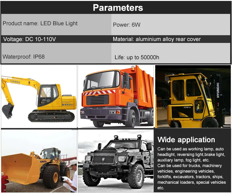 Вилочный погрузчик светодиодный синий пятно света безопасности Водонепроницаемый Автомобильная фара фонарь заднего хода предупреждение о тормозе сигнальная лампа 10-110 V