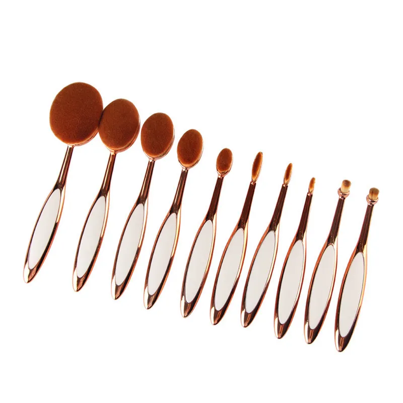 

10Pcs/set Pro Beauty Tool Foundation Powder Eyebrow Facial Makeup Brushes 3 Colors Make Up Brushes Set Drop Shipping