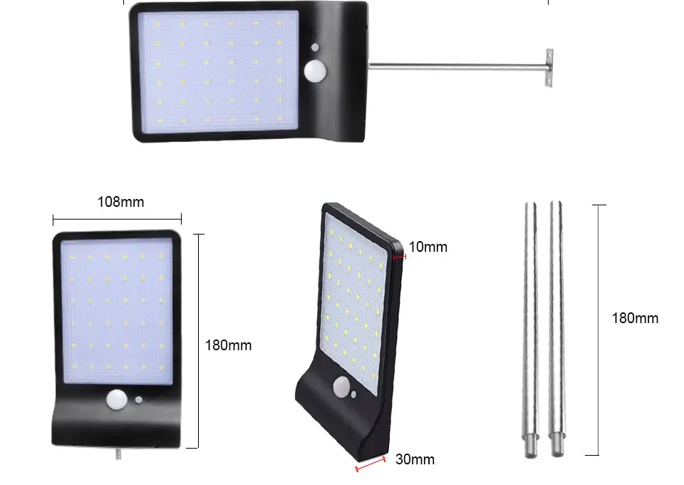 PIR Motion Sensor 36 LED Solar Wall light (10)