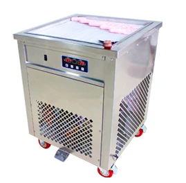 Free shipping hot sale 740w flat pan fried ice cream machine SINGLE POT Stainless steel Ice Pan Machine roll ice cream maker