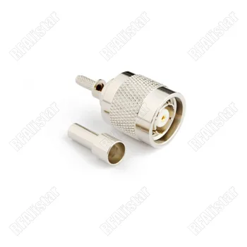 

50 Pieces RP-TNC Crimp Male Plug (Female Pin) RF Connector For LMR100 RG316 RG174 1.13mm 1.37mm Coaxial Cable Brass Nickel