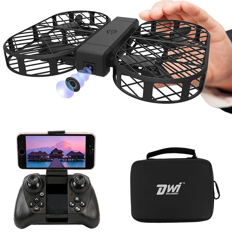 

RC Quadcopter Foldable Drone with Camera hd 480P 720P FPV WiFi Control 2.4G 4CH 6 Axis Gyro with Bag Photo Video Dwi Dowellin D7