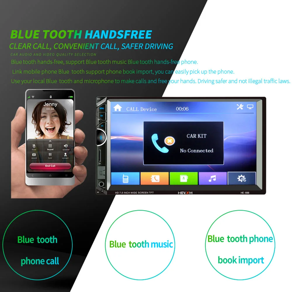 AIYIMA 7 &quotHD 2 Din сенсорный экран цифровой дисплей Bluetooth Мультимедиа видео MP5 плеер AUX