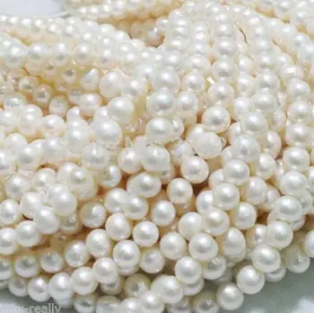

Wholesale 5PCS New 8-9mm Natural Freshwater White Pearl Round Loose Beads 14 ''>>> women jewerly Free shipping