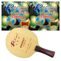Pro настольный теннис пинг-понг Combo ракетки Палио энергии 03 лезвие с 2x CJ8000 40-42 градусов каучуков FL