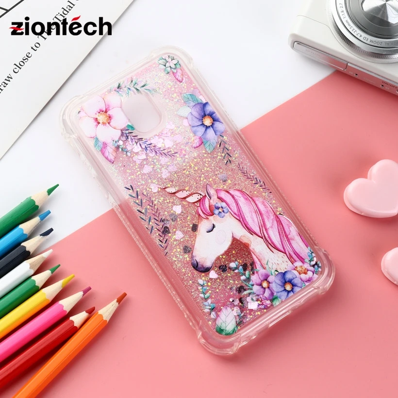 

Soaptree Soft TPU Phone Case Cover For Samsung J3 2017 Covers For J330 J330F J330G/DS EU Eurasian Version Glitter Liquid Fundas