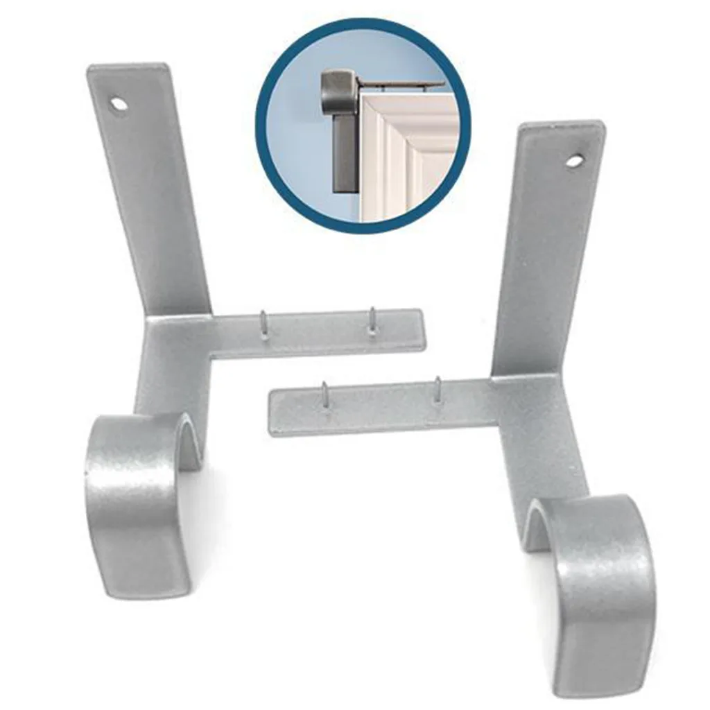 2pcs Curtain Rod Bracket Single Hang Curtain Rod Holders Bracket Into Window Frame Curtain Rod Bracket Easy to Install Curtain