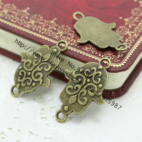 

Sweet Bell 20pcs 22*34mm Vintage Bronze Cameo Metal Fatima 's hand Charms Jewelry Connectors For Making Bracelets D0331