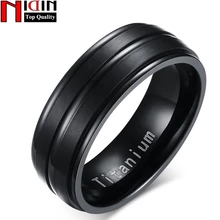NIDIN 2017 8mm Black Men Ring 100% Titanium Carbide Men’s Jewelry Wedding Bands Classic male rings Boyfriend Gift