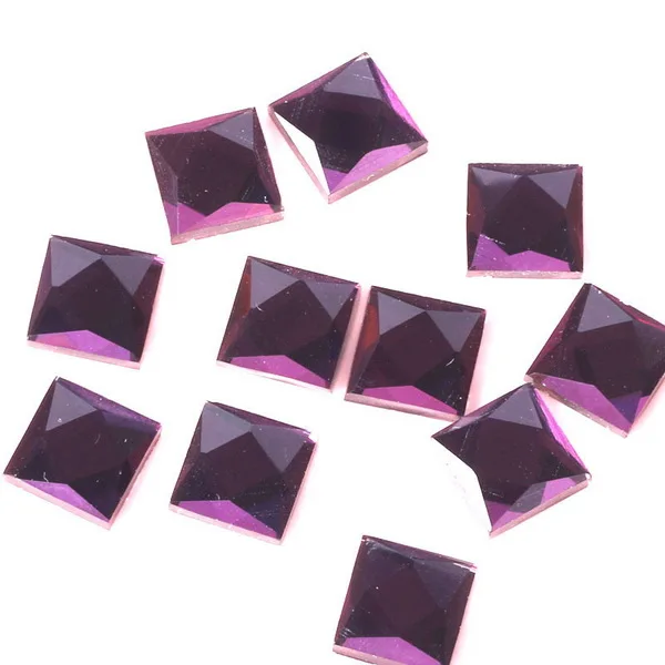 Стразы квадратной формы 6 мм, 8 мм, 10 мм, 12 мм, стразы со стразами, Пришивные на клей стразы для рукоделия, украшения одежды - Цвет: Purple