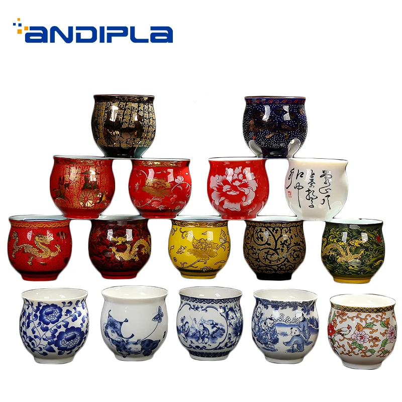 

2PCS/Lot Double Layer Heat Resistant Tea Cup Ceramic Porcelain Drinkware Teaware / Office Tea Ceremony Master Water Cup Sake Mug
