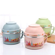 Нержавеющая Сталь Bento Box Портативный японский еда хранения с ручкой контейнер пластик обед коробок для путешествий офисные