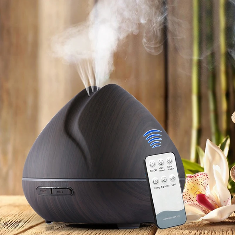 

500ML Aromatherapy Essential Oil Aroma Diffuser With Wood Grain Aromatherapy Diffuser Ultrasonic Air Humidifier For Home Office