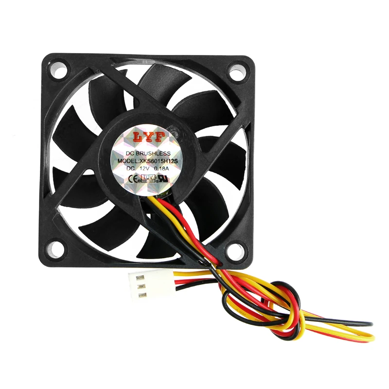 DC 12V 3 контактный 60x60x15 мм PC компьютер CPU система Втулка подшипник вентилятор