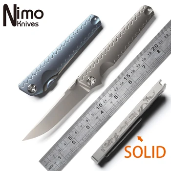 

nimo koi M390 blade ball bearing tactical folding knife titanium handle outdoor survival camping hunting pocket knives EDC tools