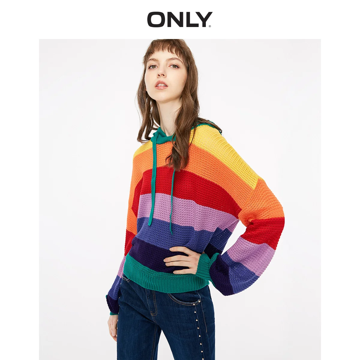 

ONLY summer new color mosaic hooded sweater women | 118324601