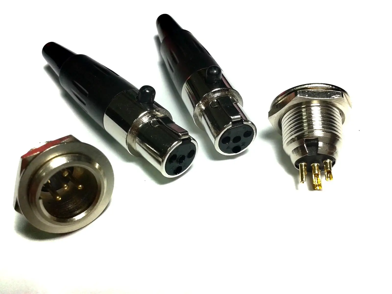 

1 Set Mini XLR 4 Pin Male Cable Inline Plug Small 4pin Female