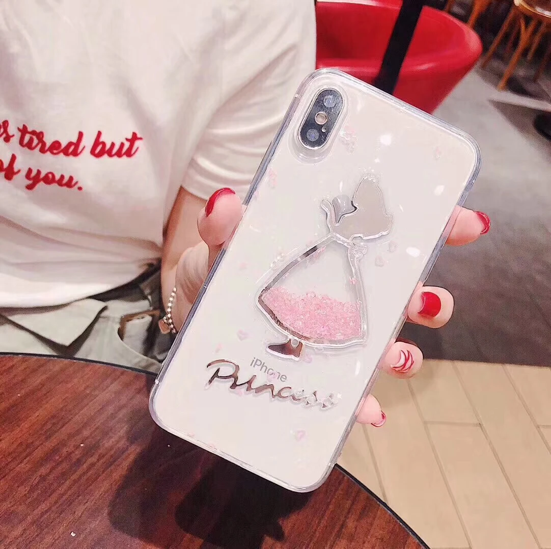 

For Samsung S7 edge S8 S9 Plus S10e S10 Plus Note 8 9 case Luxury cute bling quicksand girl Glitter soft cover capa coque fundas