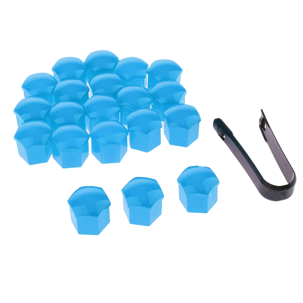 20 Pcs Plastic Hexagonal Socket Car Wheel Hub Screw Cover 19mm Waterproof Rustproof Wheel Lugs for Universal Vehicles