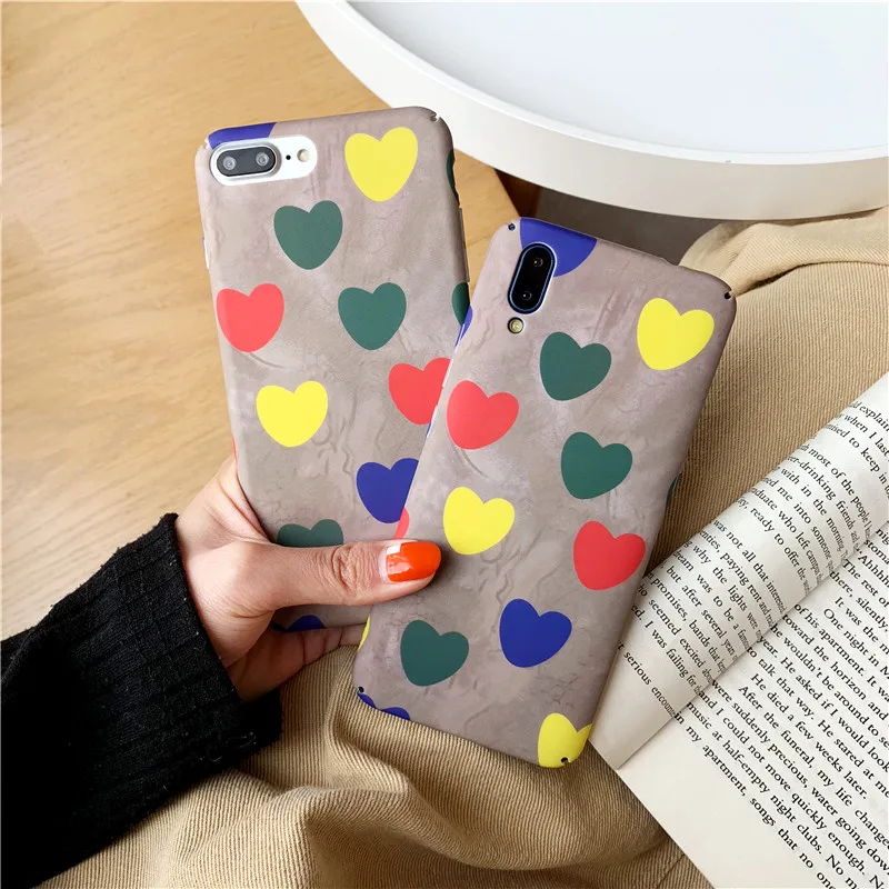 

For Funda iPhone X Case 6 6S 7 8 Plus XS Max Cute Color Lovely Cover iPhone 7 Case Hard PC Capa iPhone XR Coque