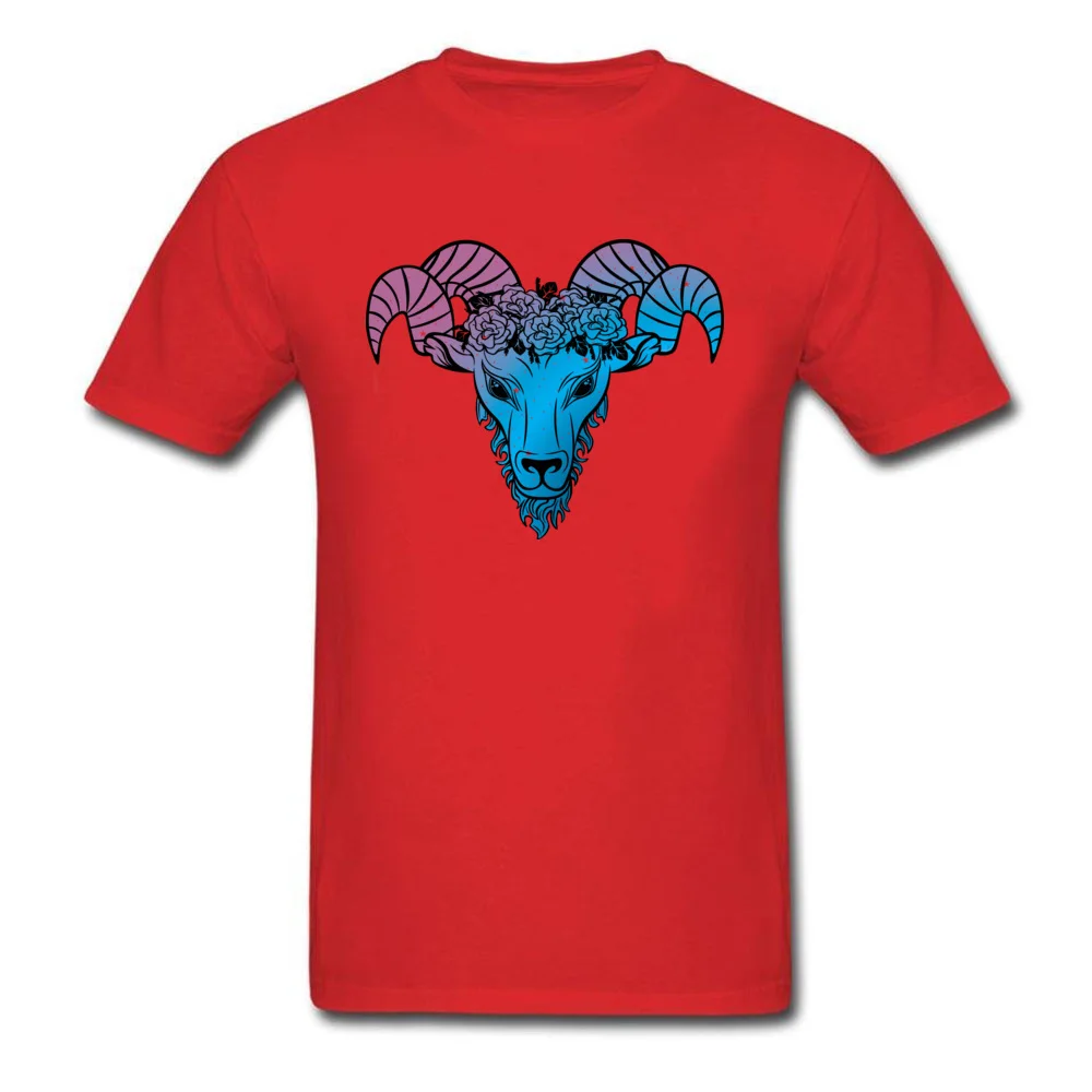 Aries Oversized Men T-shirts O-Neck Short Sleeve 100% Cotton Tops Shirts Casual Tops Tees Wholesale Aries red