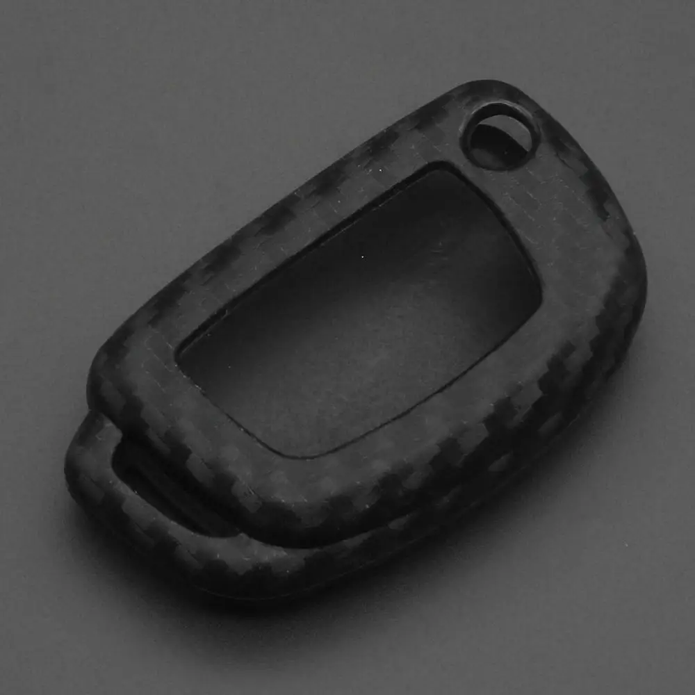 Carbon Fiber Silicone Key Case Key Cover keychain For Hyundai solaris Tucson Creta i10 i20 Elantra Verna - Название цвета: without keychain