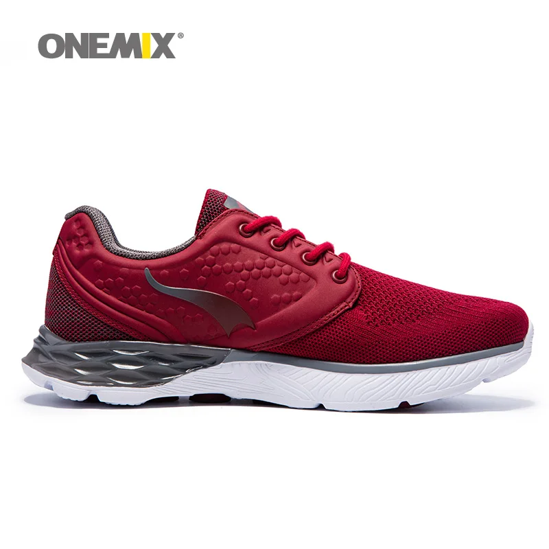 ONEMIX Для мужчин прогулочная обувь для Для женщин свет сетки вязать спортивные кроссовки Кроссовки Zapatillas мужской черный Открытый Trail Running бег