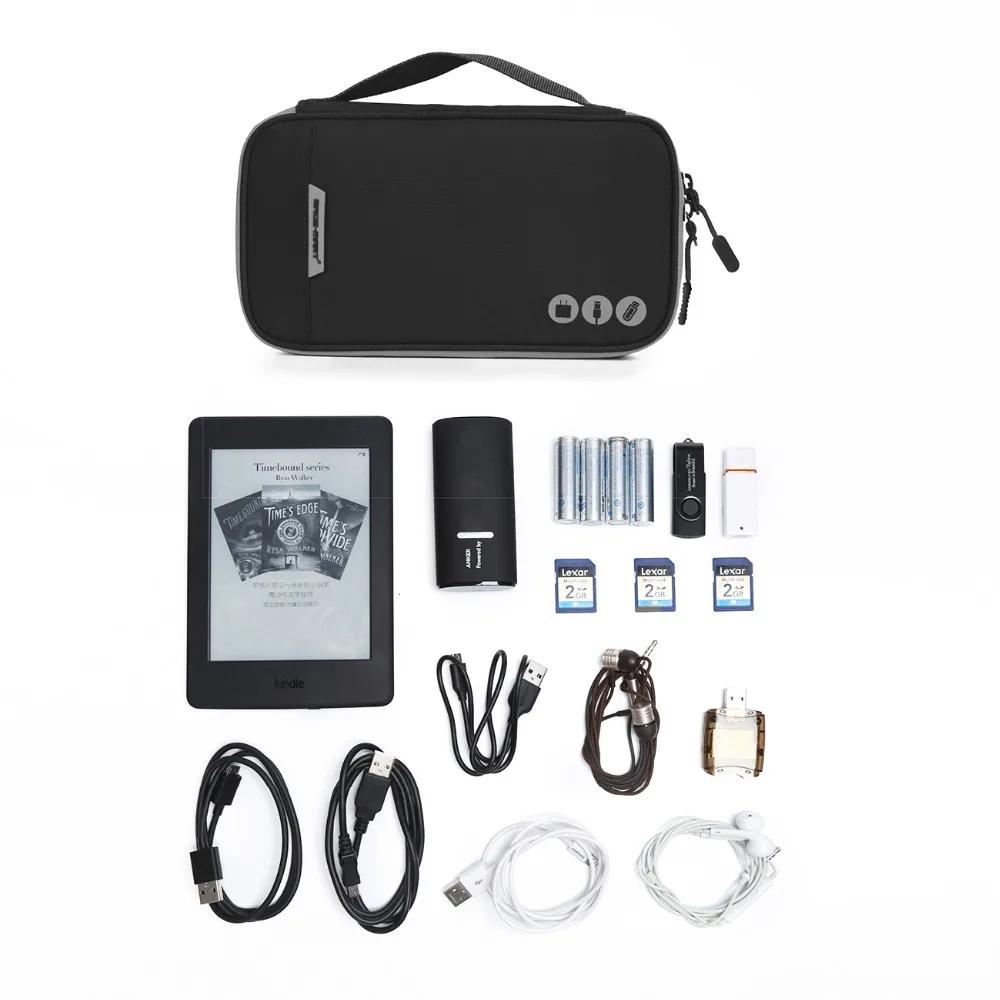 BAGSMART New Portable Electronic Accessories Organizers Bag Waterproof Travel Bags For Phone Data Line SD Card USB Earphone