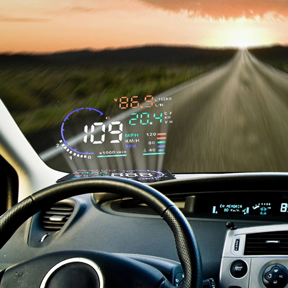 

Car HUD Head Up Display A8 Car Alarm System OBD2 EUOBD Interface Overspeed Warning Automobile Windshied Project Car-styling