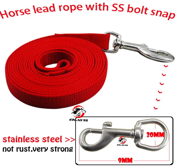 

Horse lead rope with stainless steel bolt snap,with hand loop eye.,pet's lead rope,1 piece per lot.(RRP1003)