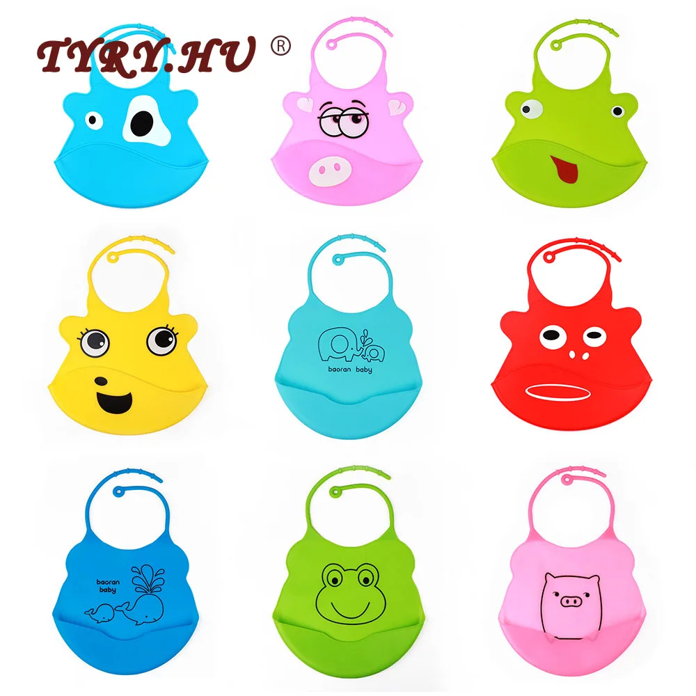 

TYRY.HU Cartoon Baby Bib For Kids Boys Girls Waterproof Feeding Bibs soft silicone Apron Saliva Bib Smock Bib Cute Saliva Towel