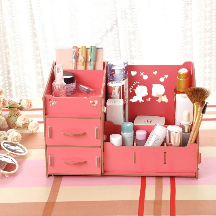 New!makeup organizer folding make up organizer for cosmetics wooden