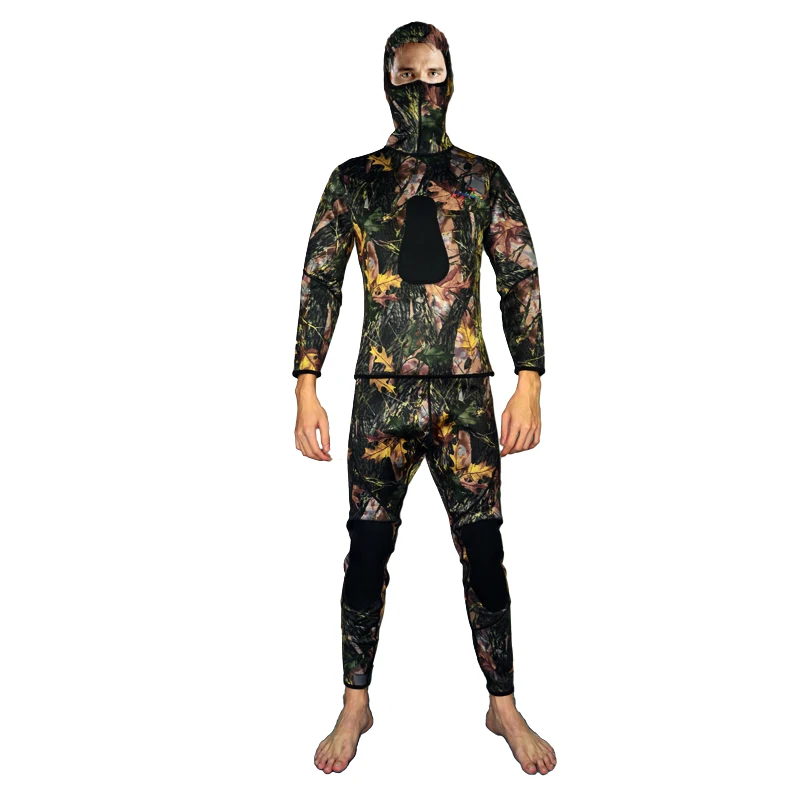 2015 camouflage wetsuit for spearfishing,3mm neoprene two piece scuba