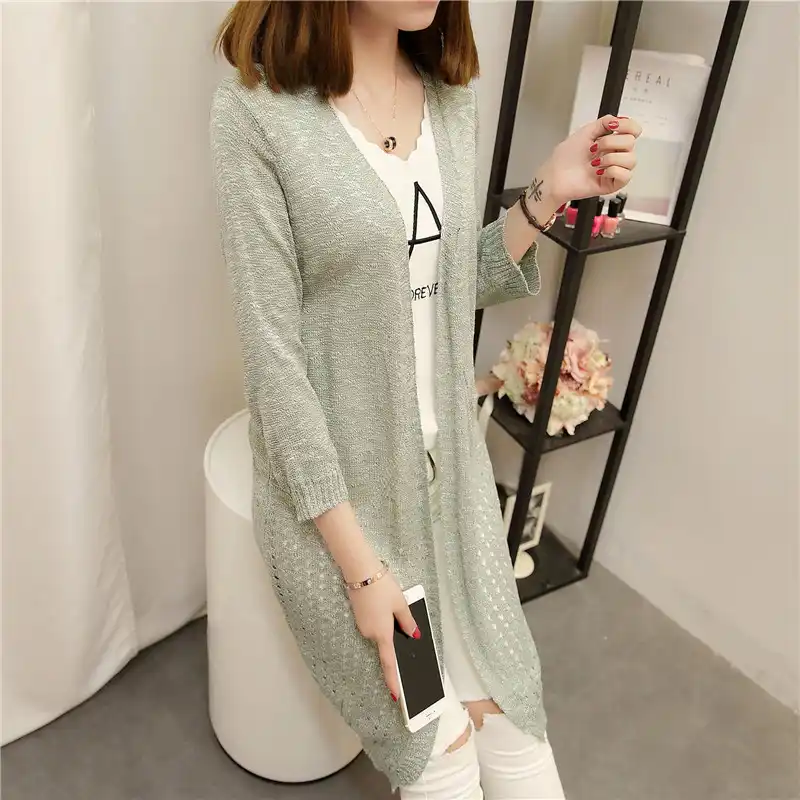 意志は新しい夏のドレスで長い穴穴のセーター7分袖カーディガン Summer Cardigan Sweaters Summer Sweatersweater Summer Aliexpress