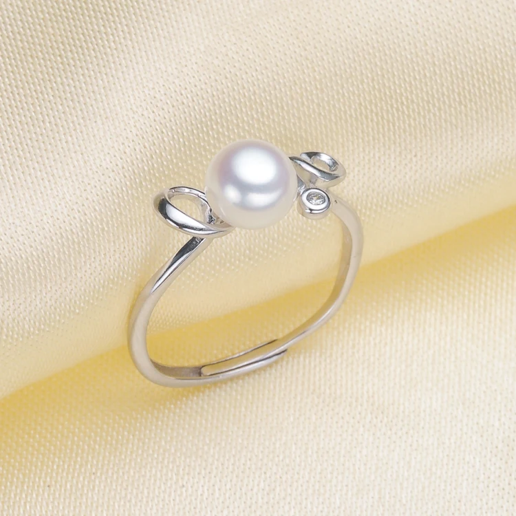 

Fashion Pearl Ring Mountings, Ring Findings, Adjustable Ring Jewelry Parts Fittings Women's Accessories Silver Jewellery