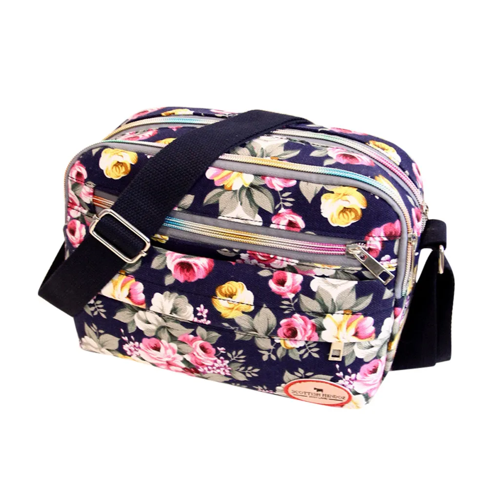 

Women Canvas Crossbody Bag Ladies Casual Shoulder Bag Fashion Zipper Flower Print Messenger Bags Bolsos Mujer #YJ
