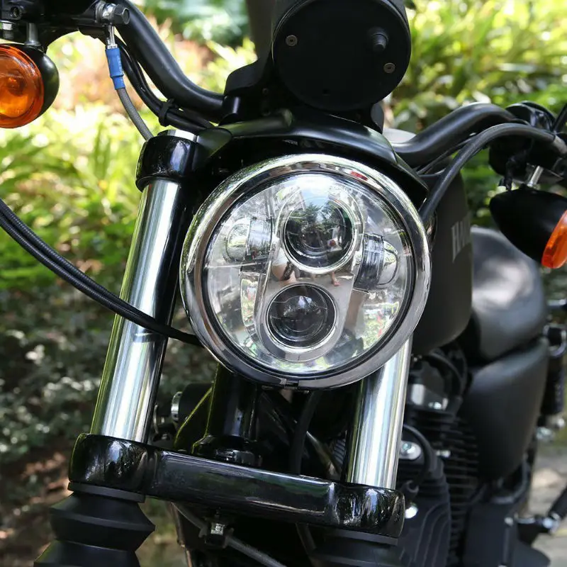 

5 3/4 5.75 Inch Round Motorcycle Projector LED Headlight for Dyna Softail Triumph 1994-2008 FXDWG Indian Scout