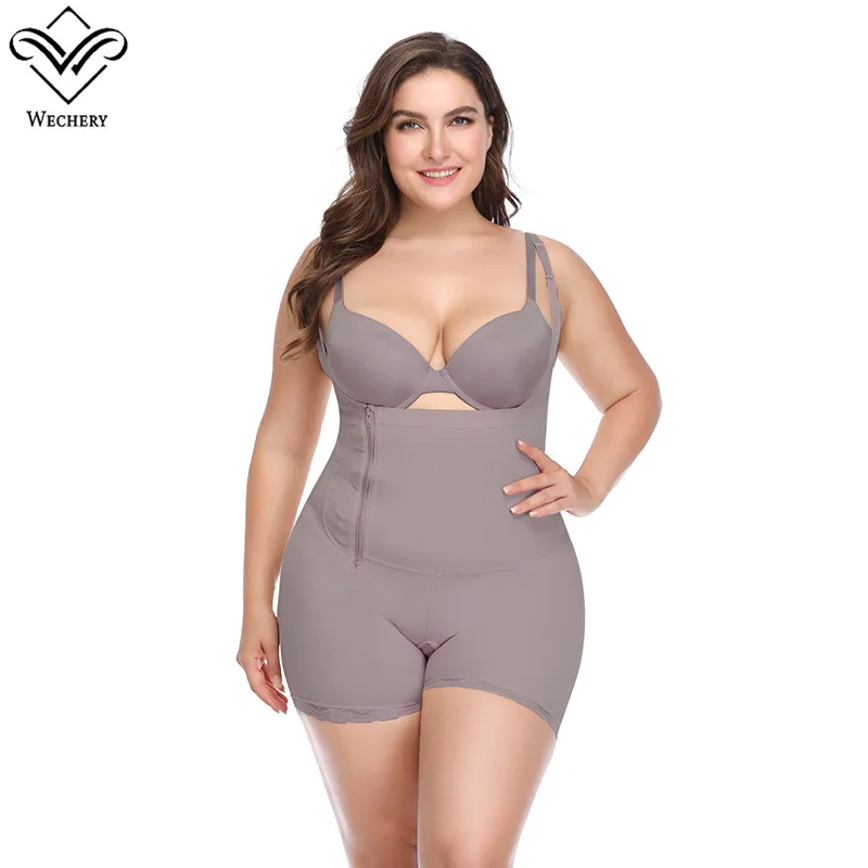 

Wechery 6XL Shaper Slimming Woman Body Underbust Black Beige Grey Full Bodysuit 2018 Shaper Zipper Slimming Shapewear
