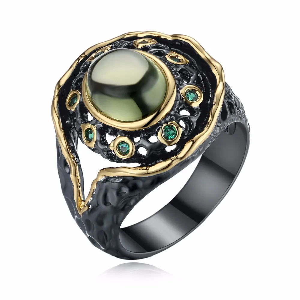 

New Punk Rings For Women Lead Free Setting with Cubic Zirconia Black rings Party Jewelry Drop Shipping