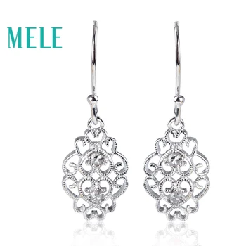 

MELE New arrival Classic style diamond earrings for women, 925 sterling silver wtih 1.8mm 0.04X4ct round cut diamond for gift